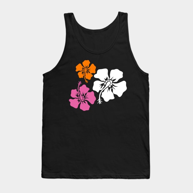 Blue Hibiscus Pattern Tank Top by faiiryliite